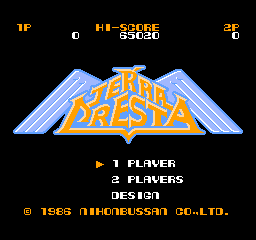 Terra Cresta title screen for Famicom